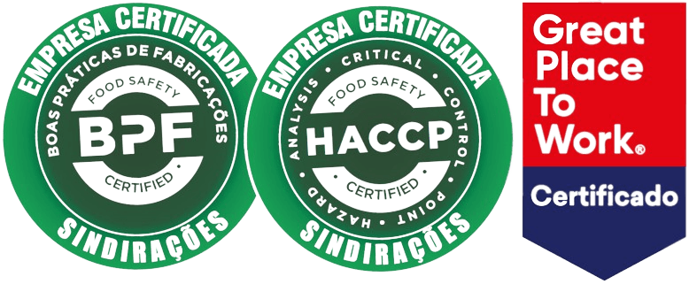 Selos de certificação Vitasal: BPF, HACCP e Great Place to Work